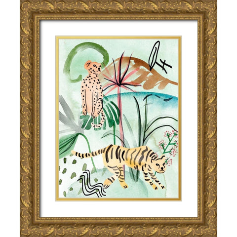 Jungle of Life II Gold Ornate Wood Framed Art Print with Double Matting by Wang, Melissa