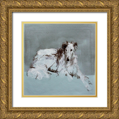 Pop Modern Dog II Gold Ornate Wood Framed Art Print with Double Matting by A Very Modern Dog