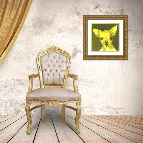 Pop Modern Dog VII Gold Ornate Wood Framed Art Print with Double Matting by A Very Modern Dog