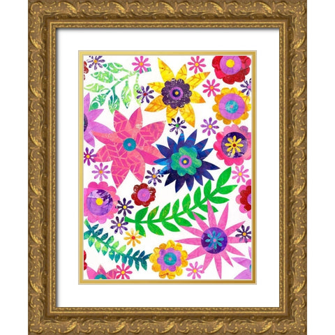 Hippie Floral II Gold Ornate Wood Framed Art Print with Double Matting by Moore, Regina