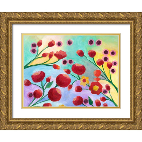 Jambalaya Floral I Gold Ornate Wood Framed Art Print with Double Matting by Moore, Regina