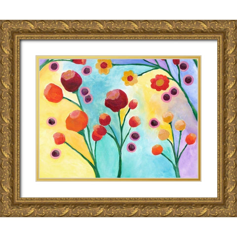 Jambalaya Floral II Gold Ornate Wood Framed Art Print with Double Matting by Moore, Regina