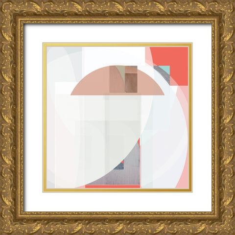 Stripes and Circles II Gold Ornate Wood Framed Art Print with Double Matting by Bellissimo Art