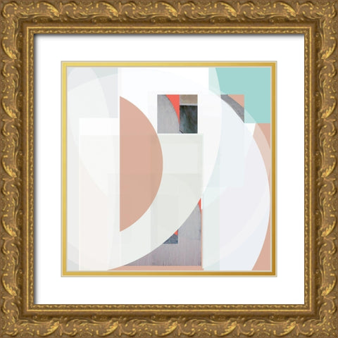 Stripes and Circles III Gold Ornate Wood Framed Art Print with Double Matting by Bellissimo Art