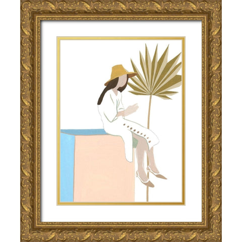 Women in the Garden III Gold Ornate Wood Framed Art Print with Double Matting by Wang, Melissa
