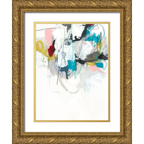 Graffitti Sequence II Gold Ornate Wood Framed Art Print with Double Matting by Vess, June Erica