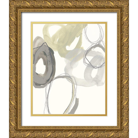 Stone Circles II Gold Ornate Wood Framed Art Print with Double Matting by Vess, June Erica