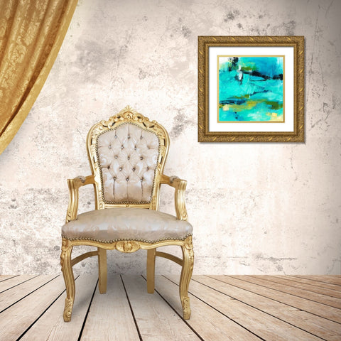 Rush of Blues Gold Ornate Wood Framed Art Print with Double Matting by Bothne, Janet