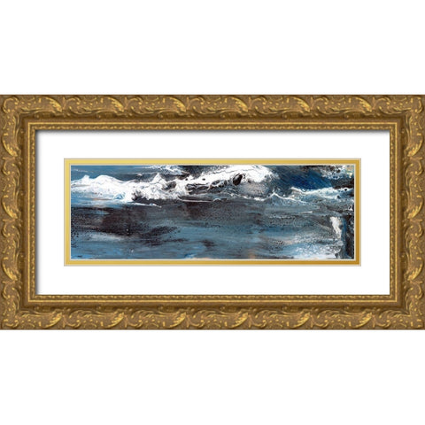 Peaceful Blue I Gold Ornate Wood Framed Art Print with Double Matting by Bramma, Lila