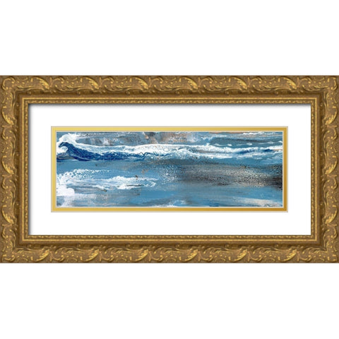 Peaceful Blue II Gold Ornate Wood Framed Art Print with Double Matting by Bramma, Lila