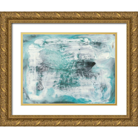 Turquoise Light I Gold Ornate Wood Framed Art Print with Double Matting by Bramma, Lila