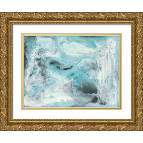 Turquoise Light II Gold Ornate Wood Framed Art Print with Double Matting by Bramma, Lila