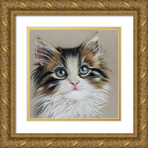 Kitten Portrait II Gold Ornate Wood Framed Art Print with Double Matting by Liama, Lily