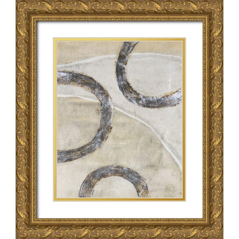 Embellished Ringlets II Gold Ornate Wood Framed Art Print with Double Matting by OToole, Tim