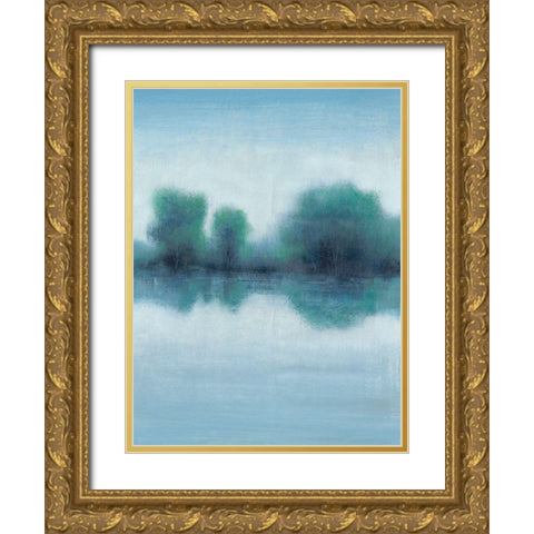 Misty Blue Morning I Gold Ornate Wood Framed Art Print with Double Matting by OToole, Tim