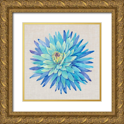 Floral Portrait on Linen I Gold Ornate Wood Framed Art Print with Double Matting by OToole, Tim