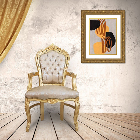 Archetype Structures III Gold Ornate Wood Framed Art Print with Double Matting by Wang, Melissa