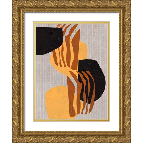 Archetype Structures III Gold Ornate Wood Framed Art Print with Double Matting by Wang, Melissa