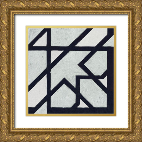 Broken Square I Gold Ornate Wood Framed Art Print with Double Matting by Wang, Melissa