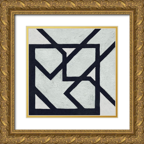 Broken Square III Gold Ornate Wood Framed Art Print with Double Matting by Wang, Melissa