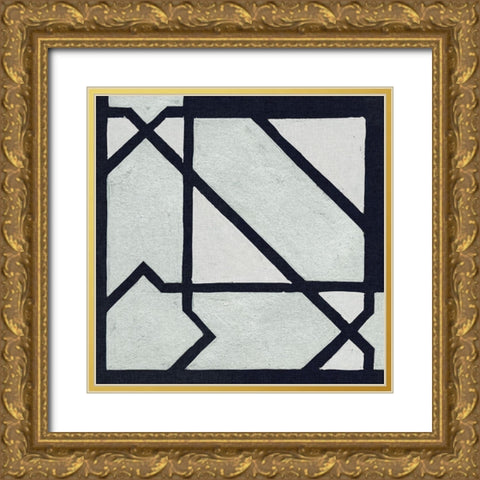 Broken Square IV Gold Ornate Wood Framed Art Print with Double Matting by Wang, Melissa