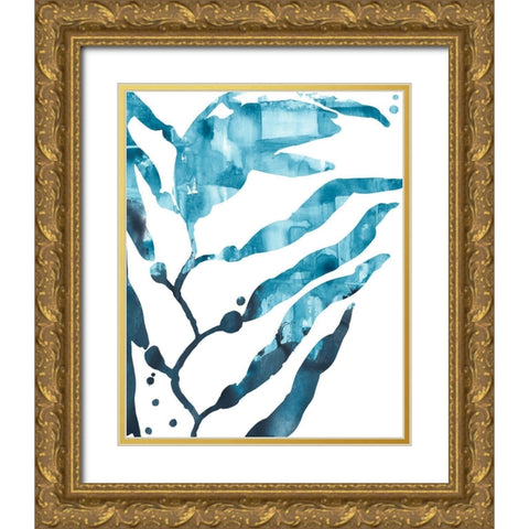 Inkwash Kelp I Gold Ornate Wood Framed Art Print with Double Matting by Vess, June Erica