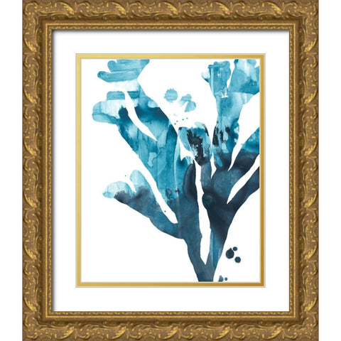 Inkwash Kelp II Gold Ornate Wood Framed Art Print with Double Matting by Vess, June Erica