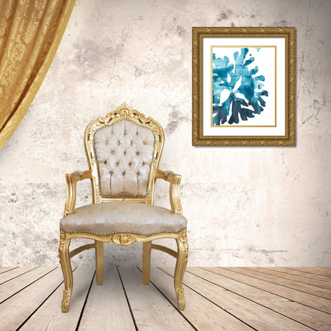 Inkwash Kelp III Gold Ornate Wood Framed Art Print with Double Matting by Vess, June Erica