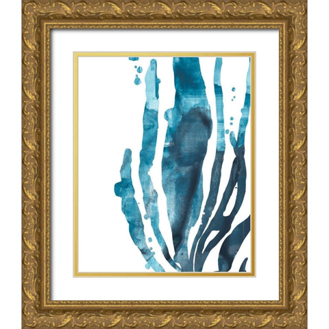 Inkwash Kelp IV Gold Ornate Wood Framed Art Print with Double Matting by Vess, June Erica