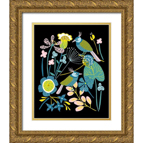 Pleasure Garden II Gold Ornate Wood Framed Art Print with Double Matting by Wang, Melissa