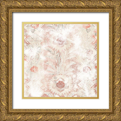 World Traveler Textile I Gold Ornate Wood Framed Art Print with Double Matting by Vess, June Erica