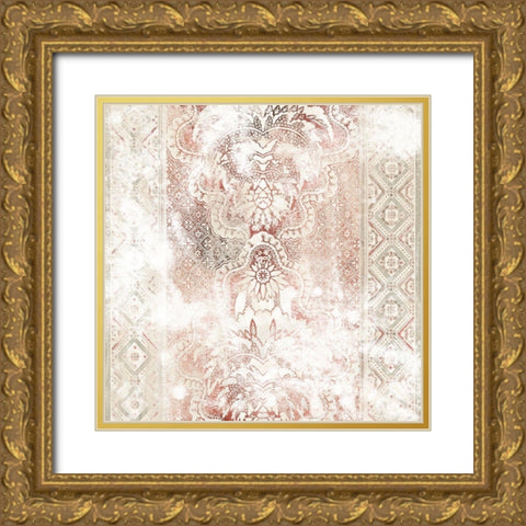 World Traveler Textile III Gold Ornate Wood Framed Art Print with Double Matting by Vess, June Erica
