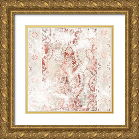 World Traveler Textile IV Gold Ornate Wood Framed Art Print with Double Matting by Vess, June Erica