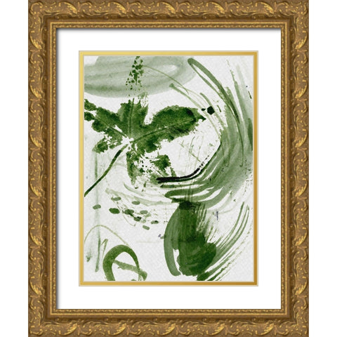 Shades of Forest II Gold Ornate Wood Framed Art Print with Double Matting by Wang, Melissa