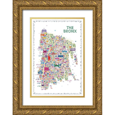 New York Collection-Bronx Gold Ornate Wood Framed Art Print with Double Matting by Esquer, Rafael