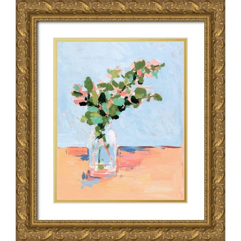 Baby Blue Eucalyptus II Gold Ornate Wood Framed Art Print with Double Matting by Wang, Melissa