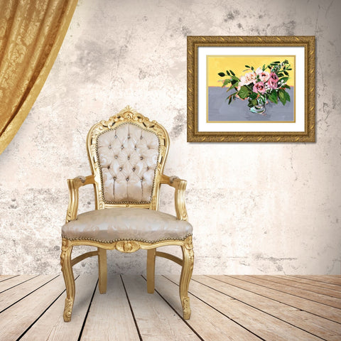 Natural Bouquet I Gold Ornate Wood Framed Art Print with Double Matting by Wang, Melissa
