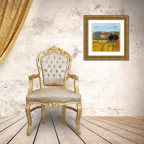 Wheat Crop I Gold Ornate Wood Framed Art Print with Double Matting by Wang, Melissa