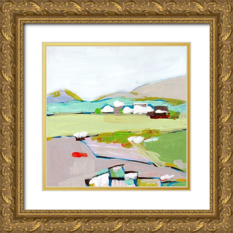 Mountain Village I Gold Ornate Wood Framed Art Print with Double Matting by Wang, Melissa