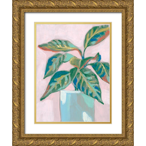Quirky Plant II Gold Ornate Wood Framed Art Print with Double Matting by Goldberger, Jennifer