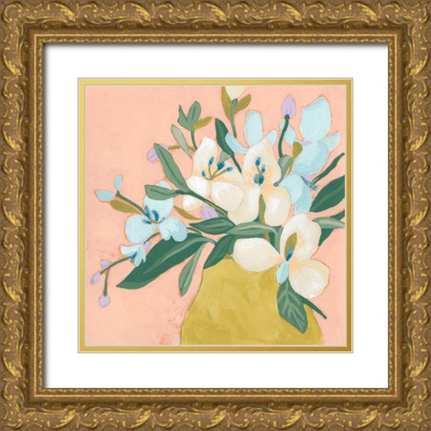 Floral Allure II Gold Ornate Wood Framed Art Print with Double Matting by Vess, June Erica