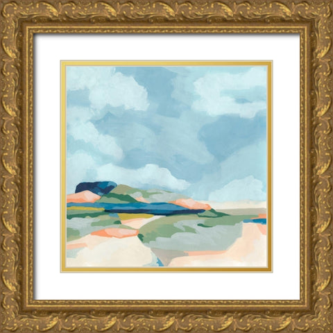 Valley Vista I Gold Ornate Wood Framed Art Print with Double Matting by Vess, June Erica