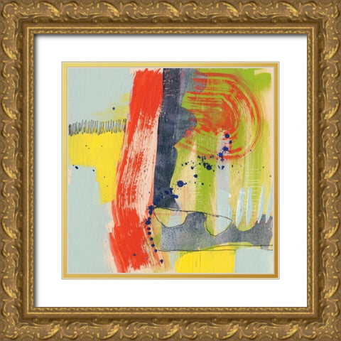 Bold Strokes I Gold Ornate Wood Framed Art Print with Double Matting by Goldberger, Jennifer