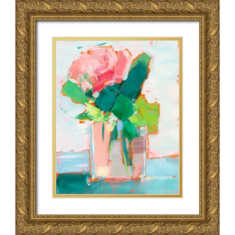 Cut Flowers II Gold Ornate Wood Framed Art Print with Double Matting by Harper, Ethan