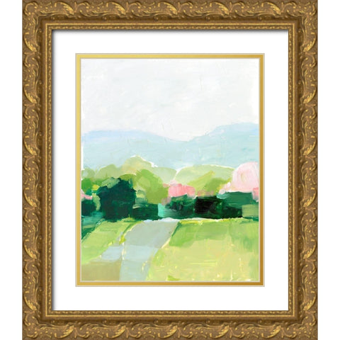 Spring Walk I Gold Ornate Wood Framed Art Print with Double Matting by Harper, Ethan