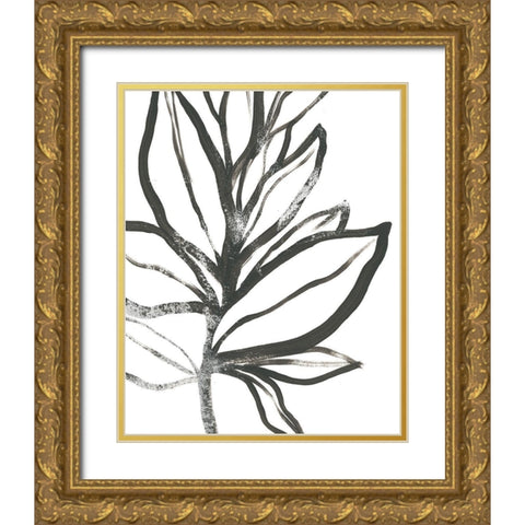 Leaf Instinct I Gold Ornate Wood Framed Art Print with Double Matting by Vess, June Erica