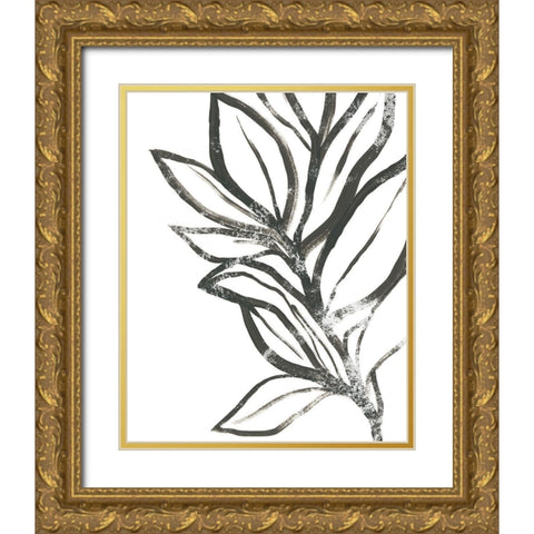 Leaf Instinct II Gold Ornate Wood Framed Art Print with Double Matting by Vess, June Erica
