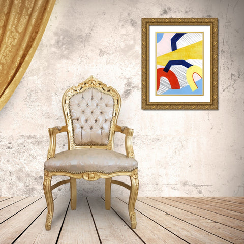 Simple Scribbles I Gold Ornate Wood Framed Art Print with Double Matting by Popp, Grace