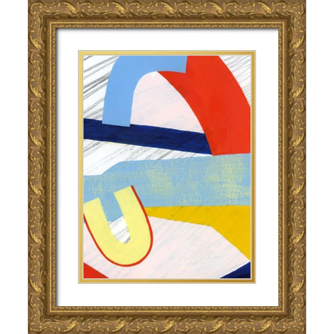 Simple Scribbles III Gold Ornate Wood Framed Art Print with Double Matting by Popp, Grace