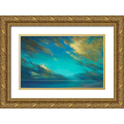 Coastal Cloudscape Gold Ornate Wood Framed Art Print with Double Matting by Finch, Sheila